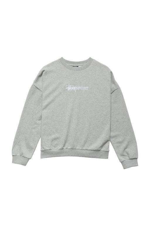 Stussy Womens Sport OS Crew Leisure Sets Grey - DNZOS0432